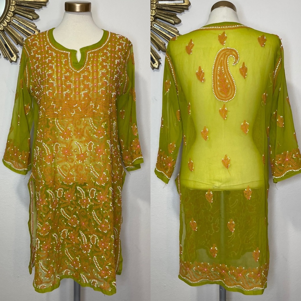 Vintage Handmade Indian Chikankari Tunic